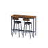 Rustic Bar Table Set with 2 Stools
