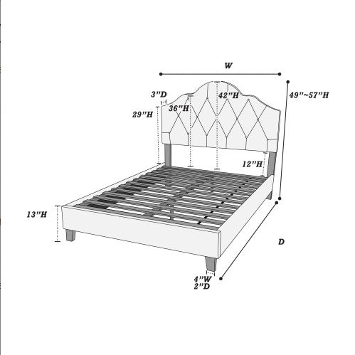 Queen Size Upholstered Bed Frame