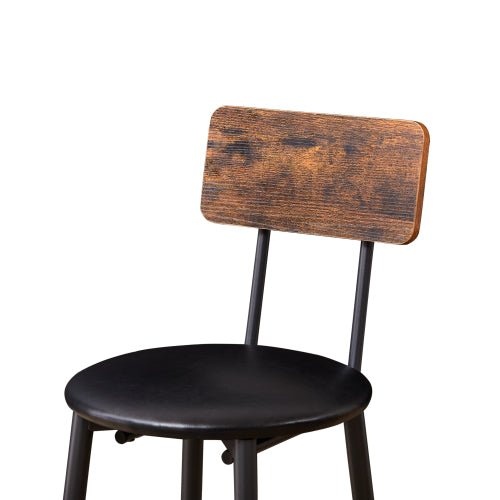 Rustic Bar Table Set with 2 Stools