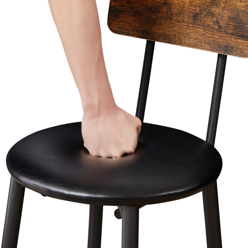 Rustic Bar Table Set with 2 Stools